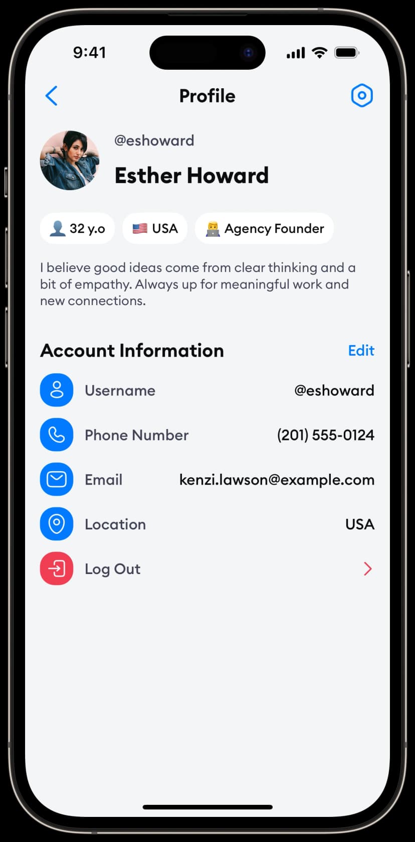 Profile UI Screenshot