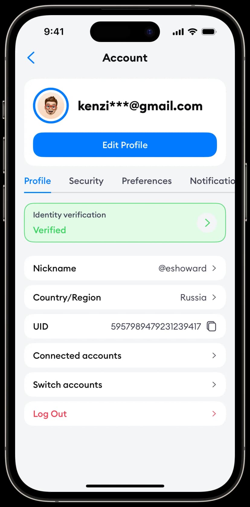 Profile Variant 6 Screen 1