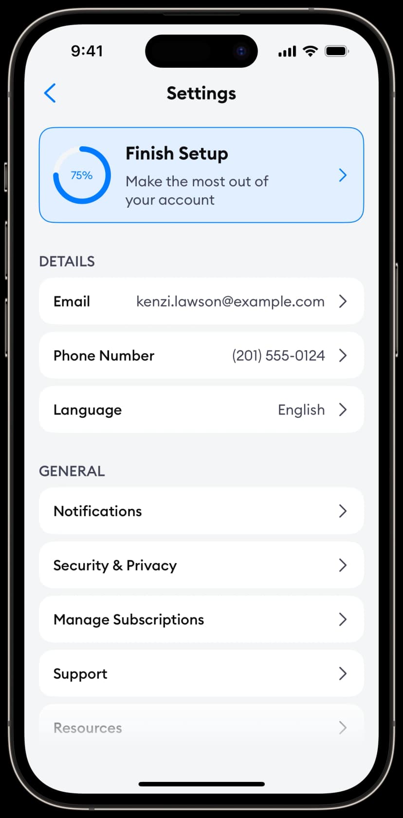 Settings Variant 1